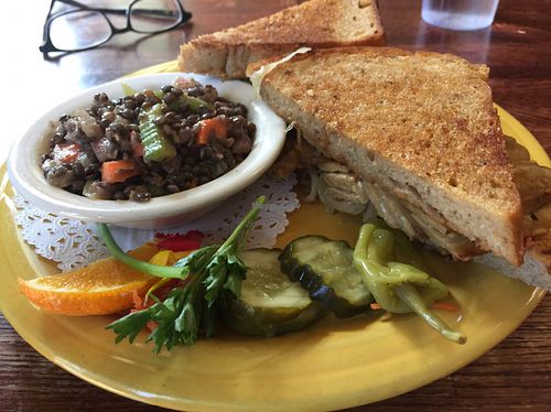 Tempeh Ruben Sandwich - ask them to make it Vegan at Ike's Quarter Cafe in Nevada City