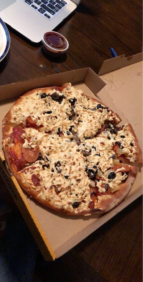 I was picking on the cheese?I didn’t make it look the best but tastes amazing! at Panago Pizza in Airdrie