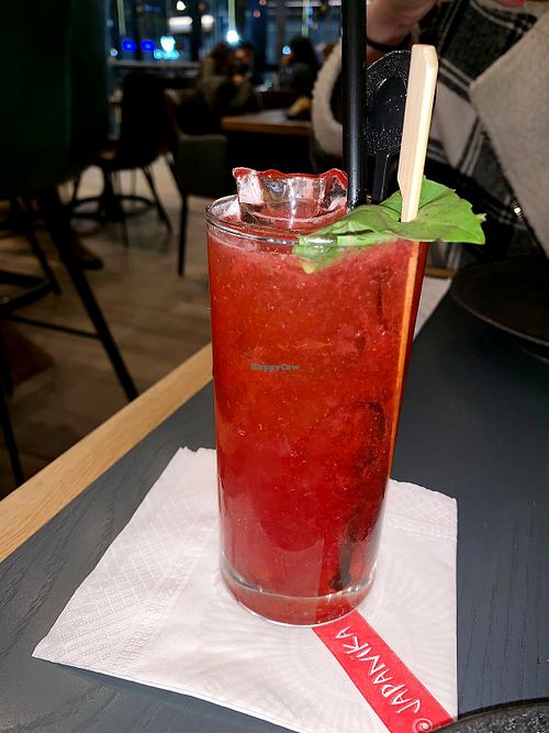 Sour strawberry and lime cocktail at Japanika  in Afula