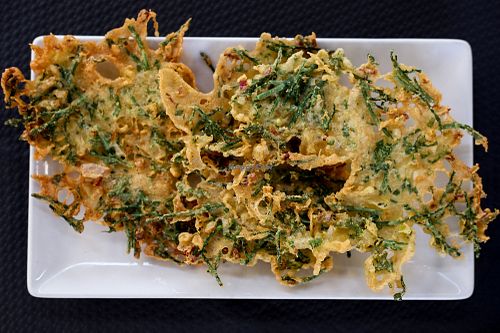 Tortillitas de Salicornia at Sondemar in Cadiz