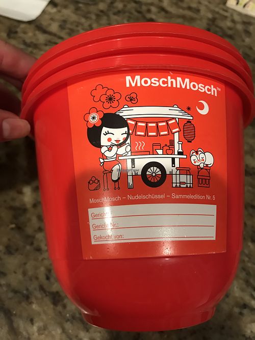 Cute take out containers are reusable ! at MoschMosch in Wiesbaden
