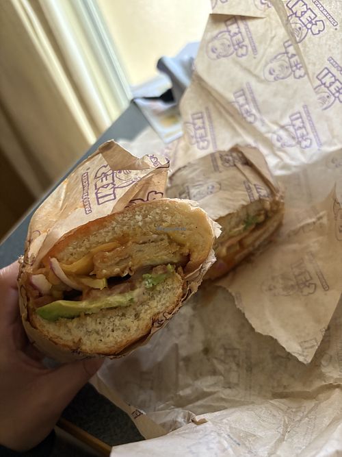 Vegan chicken sandwich ☘️  at Ike's in Santa Barbara