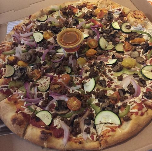 Berkeley Vegan with chili oil at zpizza in Anaheim