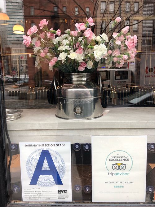 Fresh flowers))) at Acqua in New York City