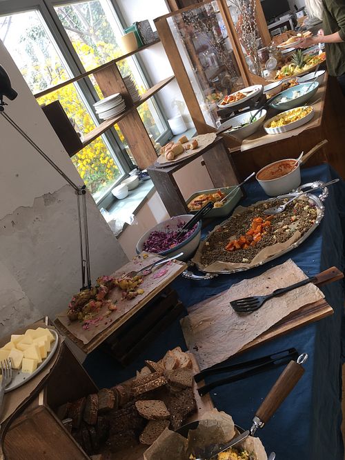 The buffet  at Turnhalle im Brick-5 in Vienna