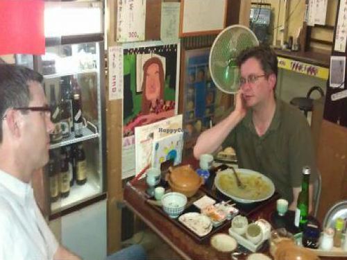 Some of the patrons eating dinner at Sawa in Osaka