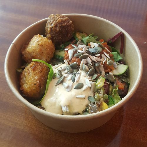 Salad and risotto balls at Arancini Brothers - Maltby St in South East London