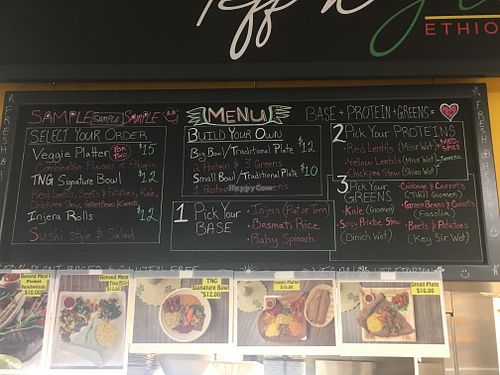 Menu  at Teff N' Greens in Calgary