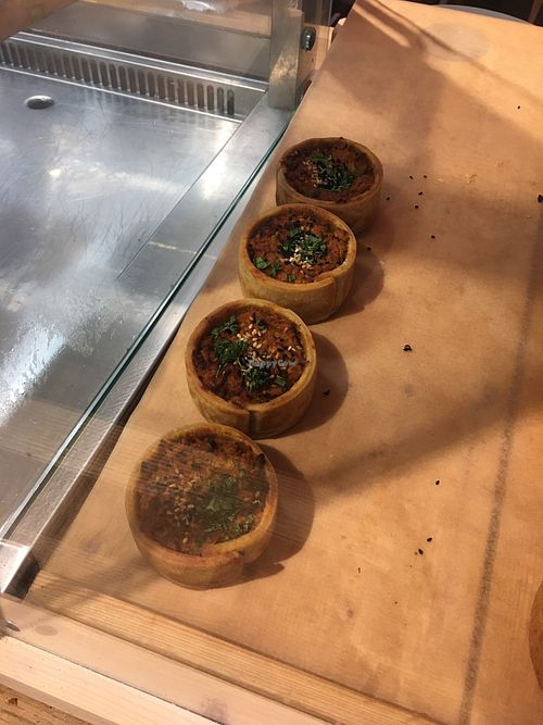 Vegan carrot and lentil pies at Born & Bread in Daventry