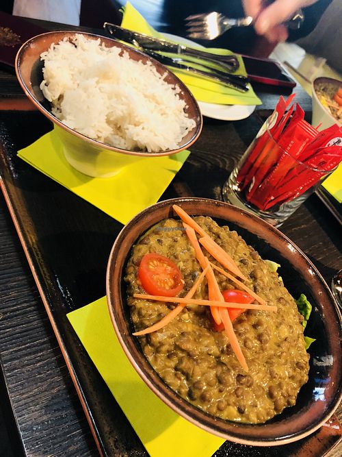 Lentil curry and rice  at VIE - Zugvogel - T2 in Schwechat