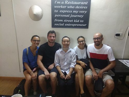 My friends came for dinner. I am always grateful their support at lus in Hanoi