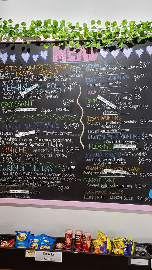 Currently limited menu due to covid at StupaView Cafe in Myers Flat