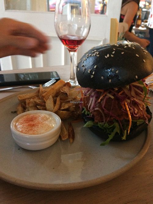 Jackfruit burger  at Sister of Soul in Richmond