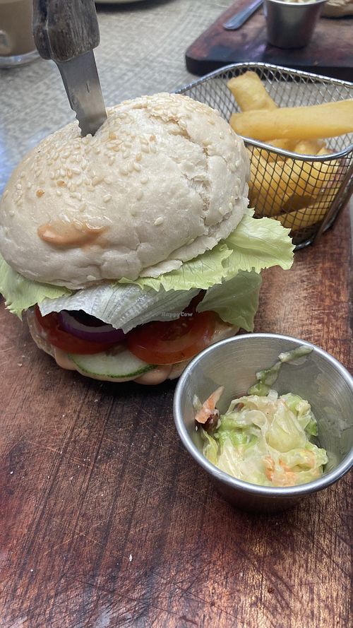 El picante burger, bean and jalapeños, awesome flavour  at Smooth Cafe in Moalboal