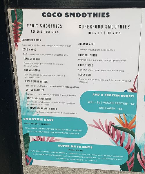 menu December 2024  at Coco Bliss in Chermside
