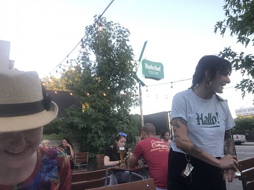 Outdoor seating patio at Hinterhof in Los Angeles