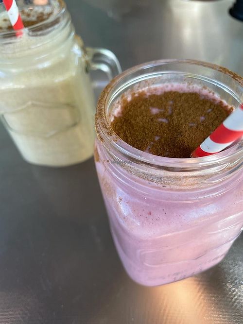 Malt Smoothie and Strawberry Smoothie  at Blue Earth in Bodalla