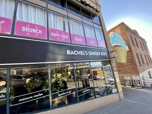outside  at Rachel's Ginger Beer in Seattle