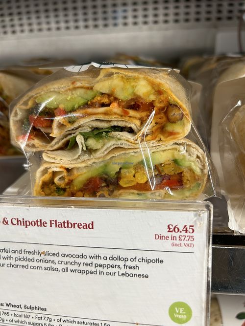 Falafel flatbread   at LHR - Pret A Manger - T3 Landside in West London