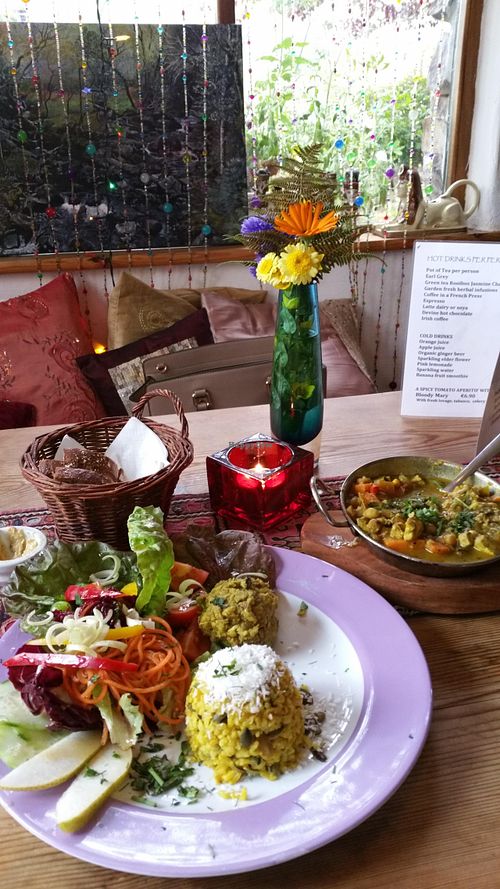 firebird  curry & organic salad  at The Phoenix Vegetarian Restaurant & Accommodation in Castlemaine