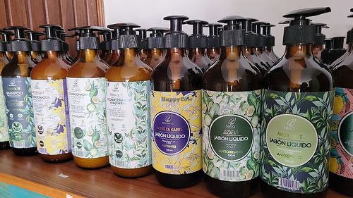 all natural soaps, conditioner, dish soap, laundry soap at La Chakra  in Cuenca