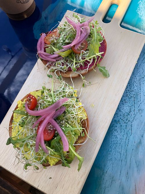 Bagel at Raised by the Waves  in Kahuku