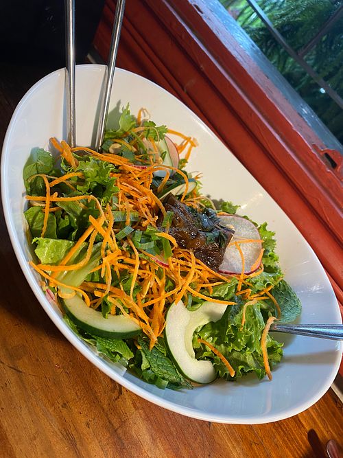 build-your-own bowl with eggplant at Café Rojo  in San Jose