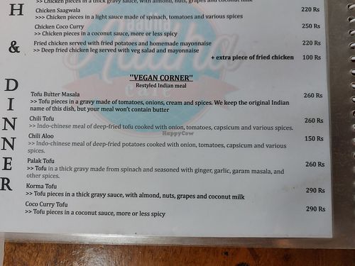 Vegan Indian dishes at Aadha-Aadha Café in Varanasi