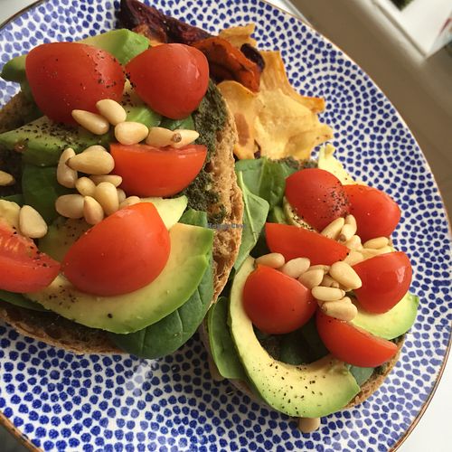 Bread with pesto & avocado at Fast & Vegan in The Hague