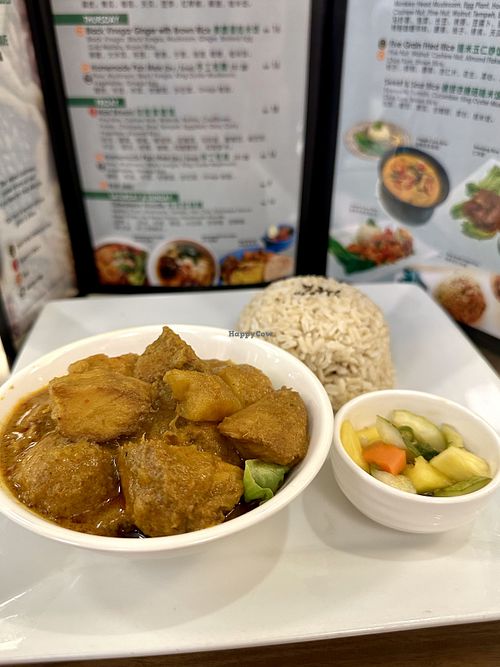 Monkey Head Mushroom curry. Non-vegan.    at Botanist Cafe in Malacca