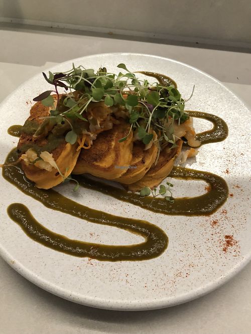 Kimchi pancakes  at Stem & Glory in London