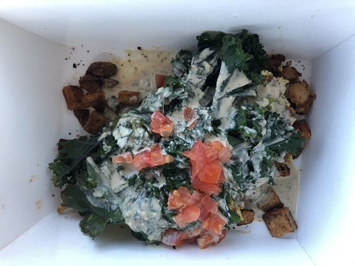 Wildflower Florentine sub tofu scramble for eggs to go (Covid)  at Wildflower Cafe and Bakery in Arcata