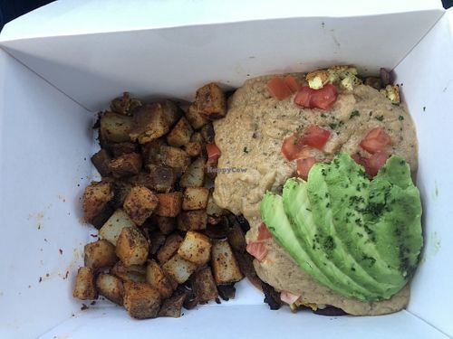 Marvelous Muffin sub tofu scramble for eggs to go (Covid)  at Wildflower Cafe and Bakery in Arcata