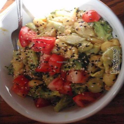 Vegan macaroni and cheese at Wildflower Cafe and Bakery in Arcata