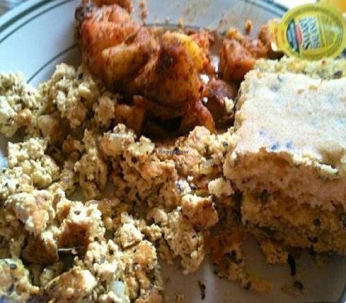 Scrambled Tofu - Locally made tofu, sauteed with ginger, garlic, onions, herbs at Wildflower Cafe and Bakery in Arcata