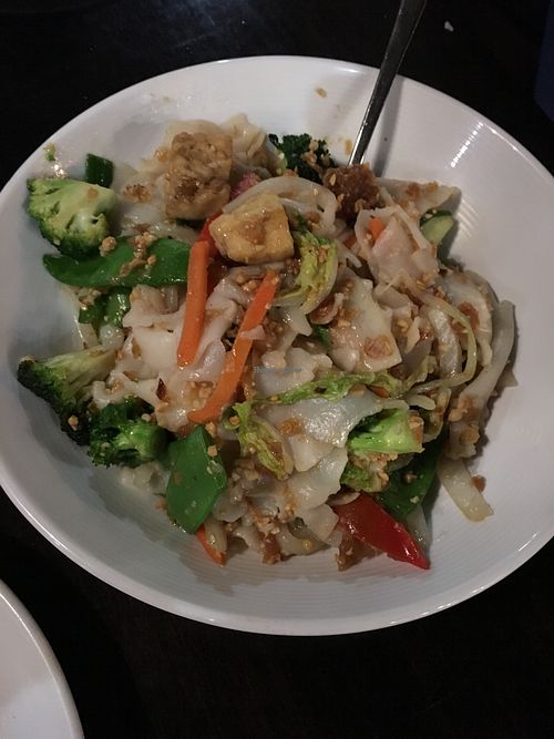 Sak Noodle Special with Tofu - Ask no fish sauce to be made vegan  at Sak's Thai Cuisine in Fairport