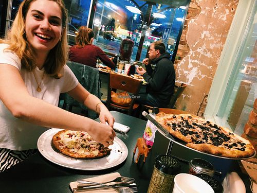 Vegan pie and gf crust pie at Automatic Pizza in Athens