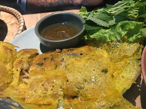 Pancake with sprouts and veg at Sadhu in Hanoi