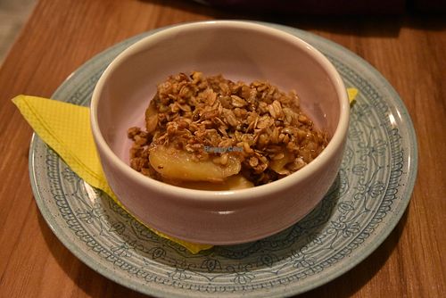 Apple crumble at Cabane  in Lisbon