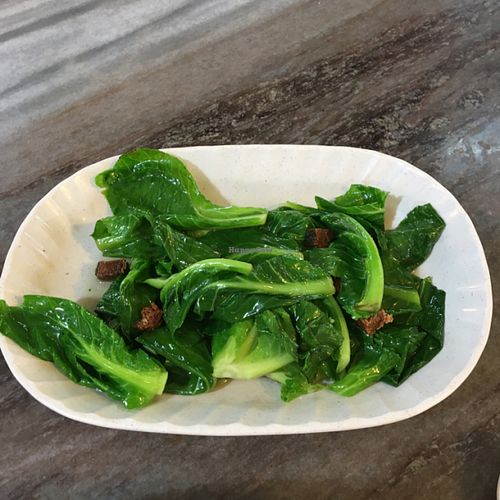 Kai lan with salted fish  at Lin Lin Vegetarian Delight 霖霖素食 in East Singapore