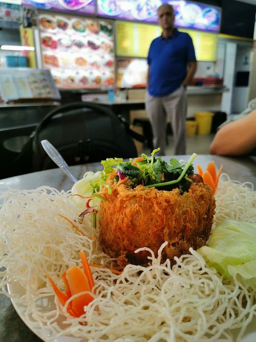 Love love love the yam ring. Perfect crispy outer fluffy inside. The filling is also generous  at Lin Lin Vegetarian Delight 霖霖素食 in East Singapore