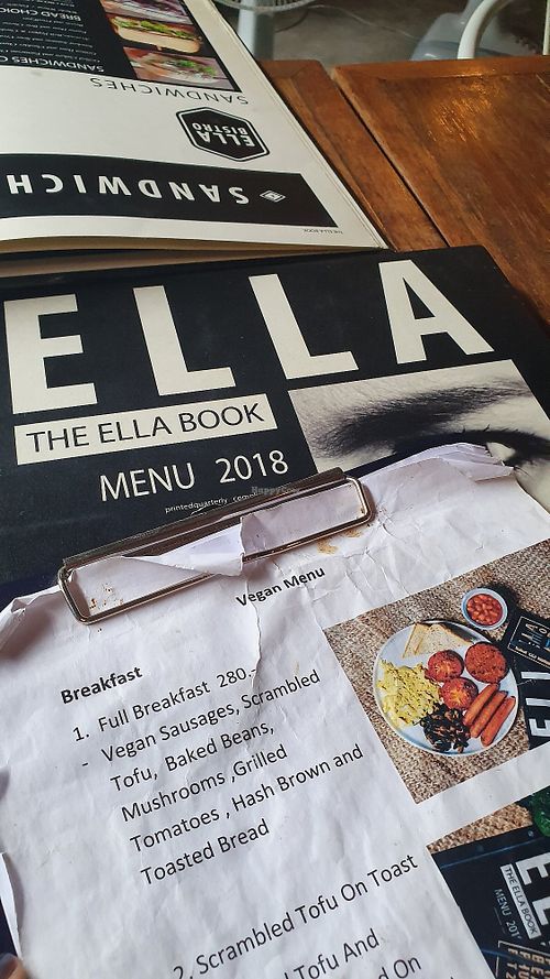 Vegan menu at Ella in Phuket
