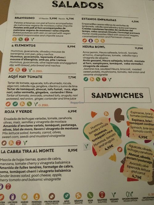 Menu pag1 at Veggie Burger by Biocenter in Barcelona