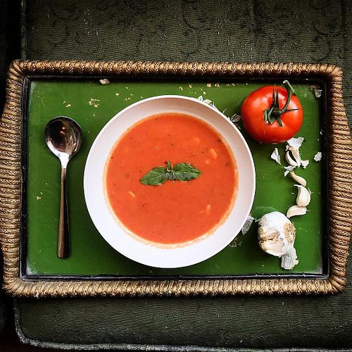 Tomato garlic soup at Beet Top in Lacombe