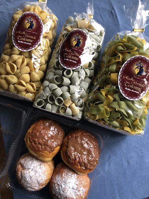 pasta and donuts haul at Radha Govinda in Ljubljana