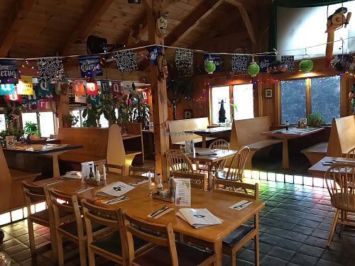Restaurant seating at The Mex in Ellsworth