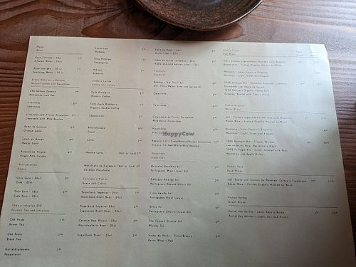 Menu at Kong - Food Made With Compassion in Lisbon