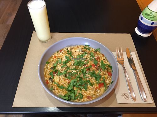 Vegan octopus rice at Kong - Food Made With Compassion in Lisbon