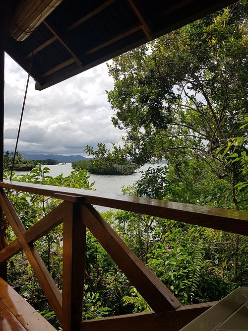 View from restaurant at Eskapo Verde in Badian