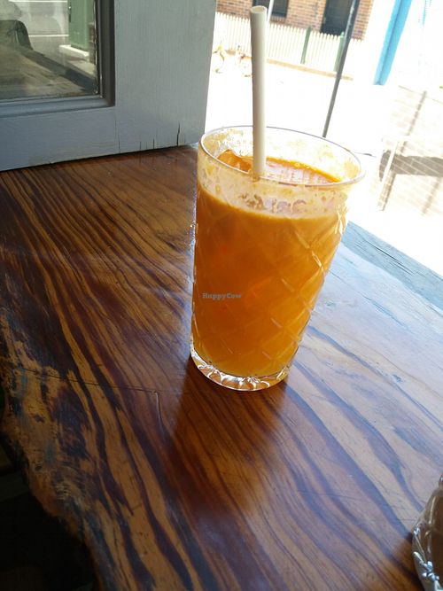Fresh orange juice at Khamsa in Erskineville